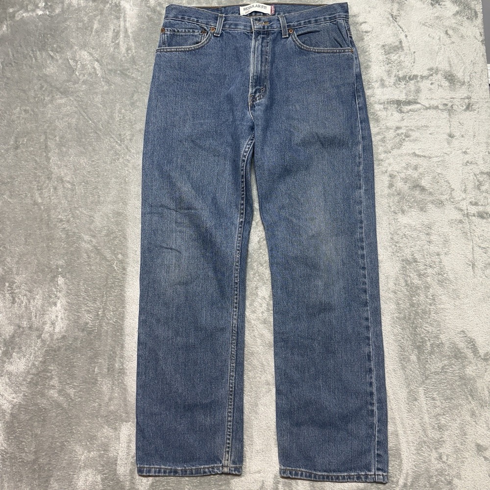 Levis Jeans Men 34x30 Blue Denim Pants Y2K 2000s Workwear 505
